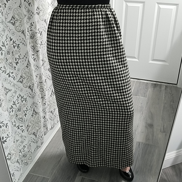 houndstooth maxi skirt